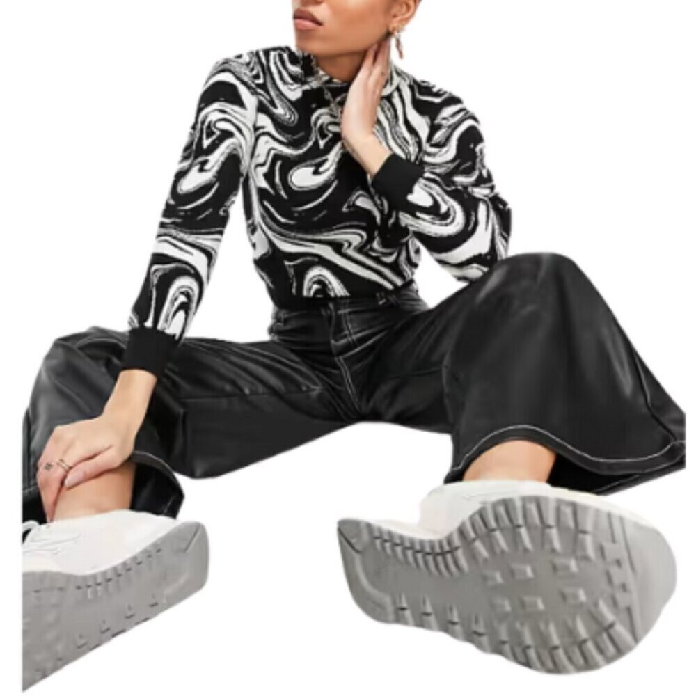 Mango MNG Womens Xlarge Marble High Collar Sweater